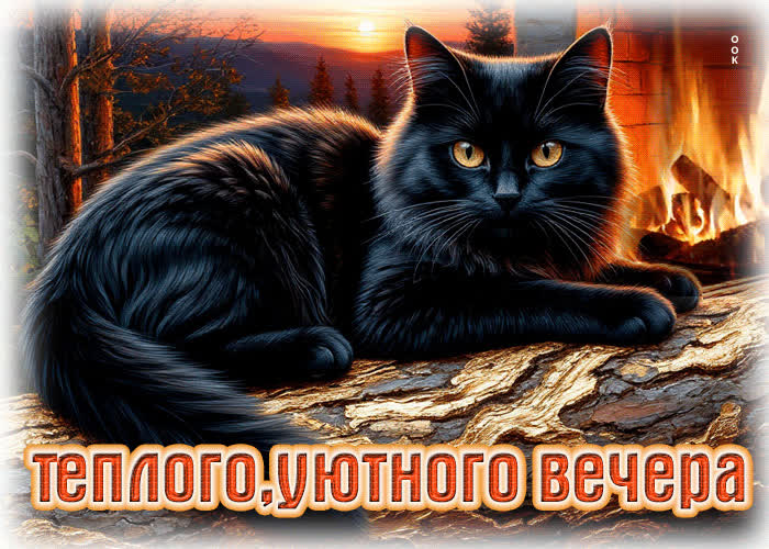 Postcard гиф-открытка теплого, уютного вечера