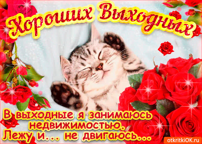 Картинка картинка пожелания хороших выходных