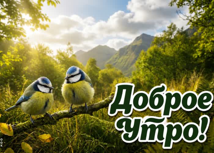 Postcard прекрасного утра! пусть пение птиц порадует