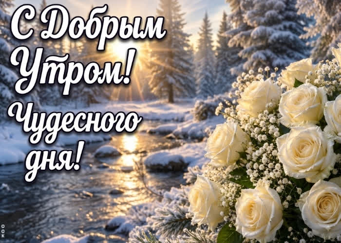 Postcard прекрасные белые розы для тебя