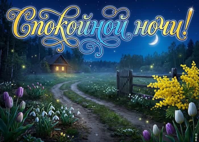 Postcard пусть эта весенняя ночь будет тихой, красивой и наполненной приятными моментами.