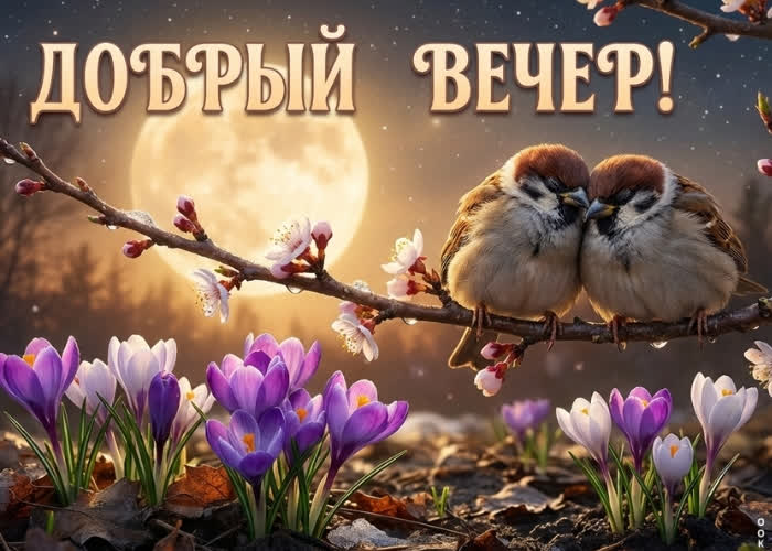 Postcard пусть этот весенний вечер подарит красивые мысли, спокойствие и хорошее настроение.