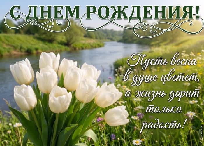 Postcard с днём рождения, радости и тепла