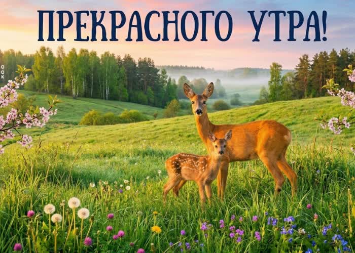 Postcard с добрым утром! пусть удача будет рядом весь день