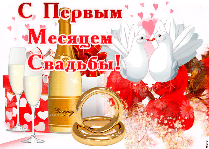Картинка со свадебной годовщиной, месяц вместе