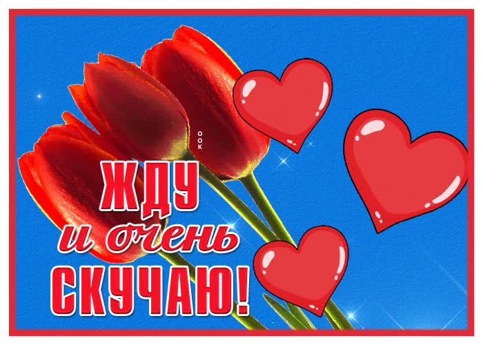 Картинка яркая открытка жду и очень скучаю